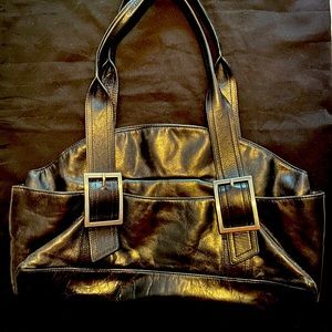 Black leather classy Kenneth Cole handbag